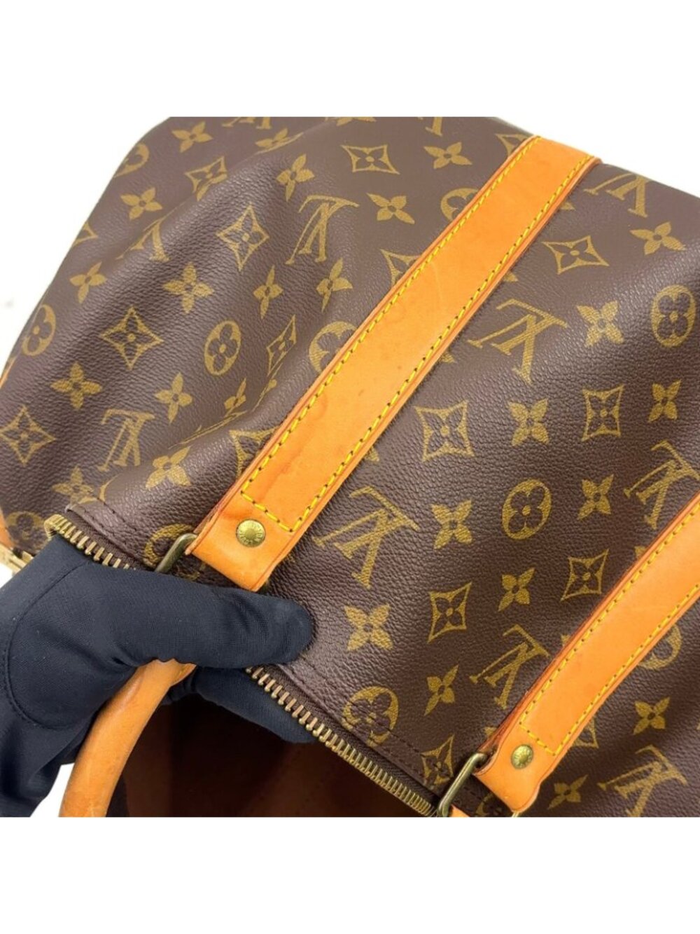 Louis Vuitton Keepall 50 Monogram Leather Brown Boston Bag Gold - Picture 15 of 15